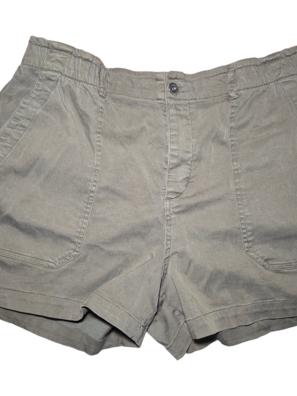 Eddie Bauer Olive Green Elastic-Waist Casual Long Shorts Size XL
